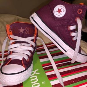 Kids converse high top shoes size 12
